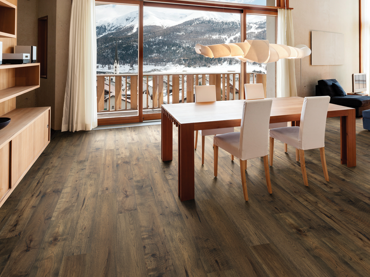 ENGINEERED HICKORY CATHEDRAL BROWN - 3/8" x 7.5" - BARNWOOD COLLECTION