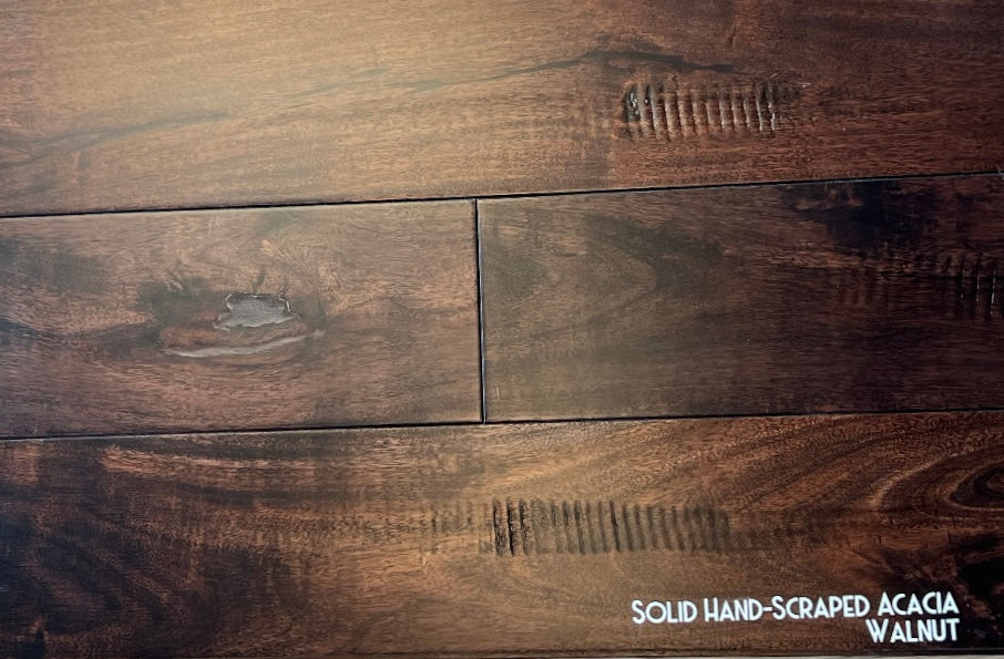 SOLID HAND SCRAPED SMALL LEAF ACACIA WALNUT - 3/4
