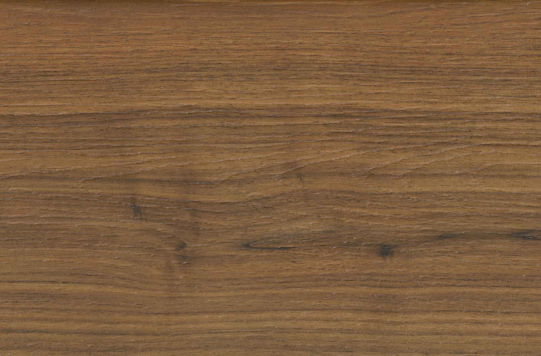 A close-up texture of medium brown wood grain with natural horizontal lines and subtle darker knots.