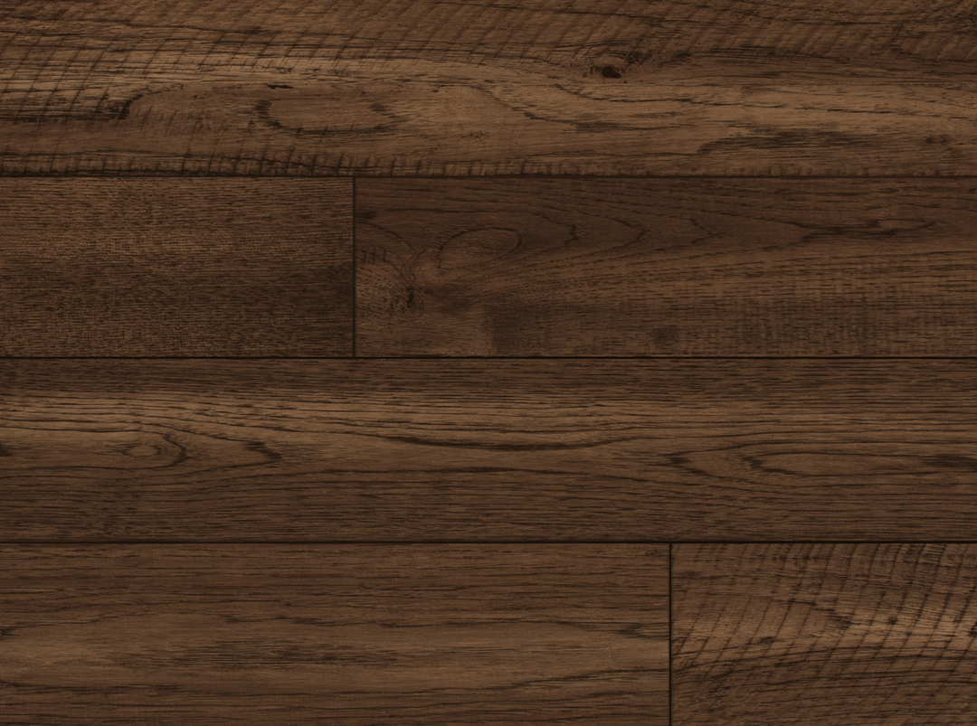 Dark brown hardwood flooring planks with visible natural wood grain patterns and subtle variations in tone.