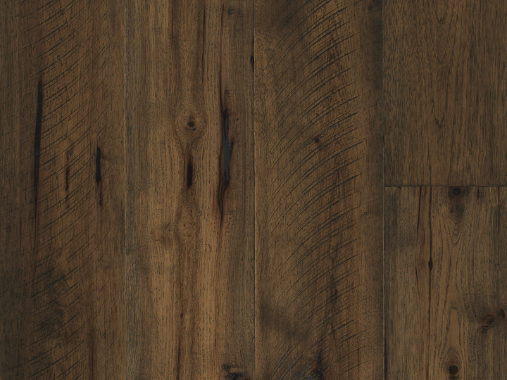 ENGINEERED HICKORY CATHEDRAL BROWN - 3/8" x 7.5" - BARNWOOD COLLECTION