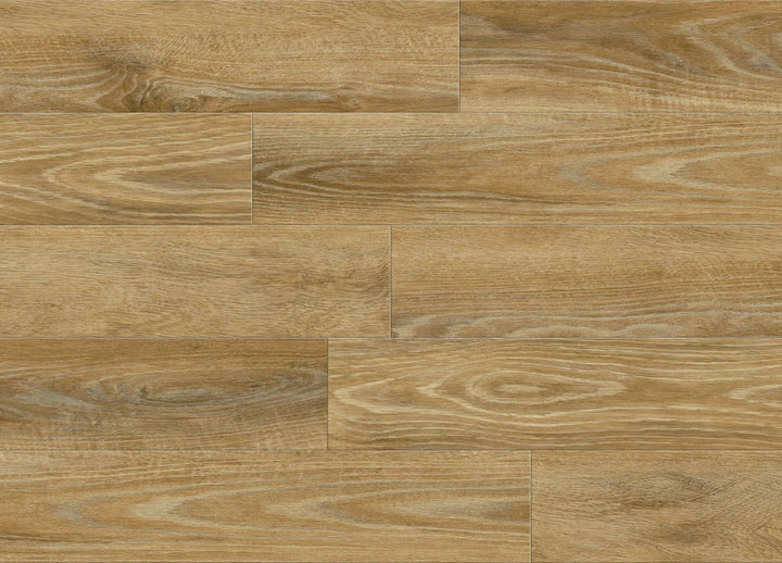 Light brown wood-look flooring planks with visible grain patterns and natural tonal variation.