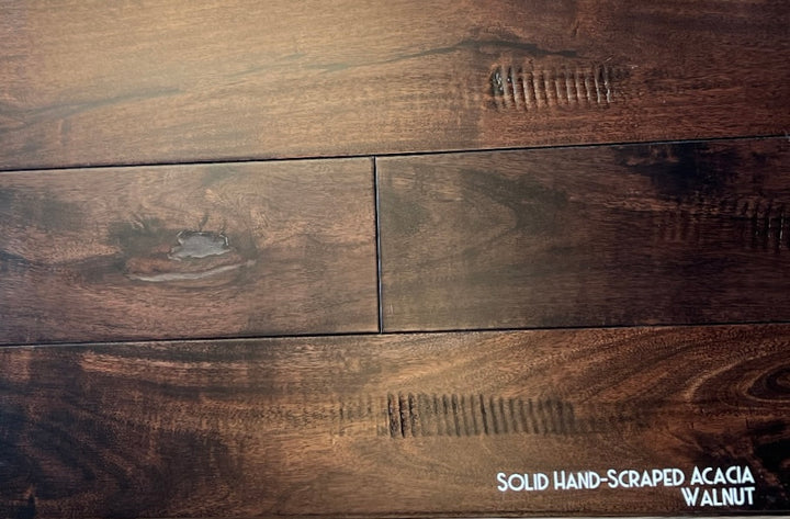 SOLID HAND SCRAPED SMALL LEAF ACACIA WALNUT - 3/4" x 4-3/4" - STANFORD COLLECTION