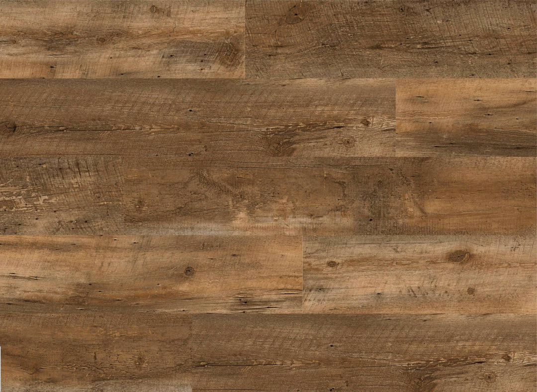 Close-up of wooden flooring with a rustic finish