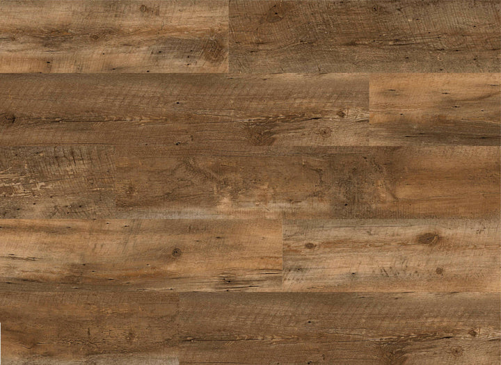 Close-up of wooden flooring with a rustic finish