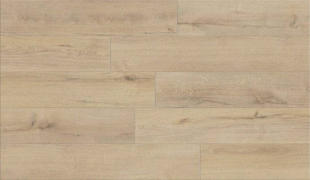Close-up of wooden flooring with a light brown color and visible grain pattern.