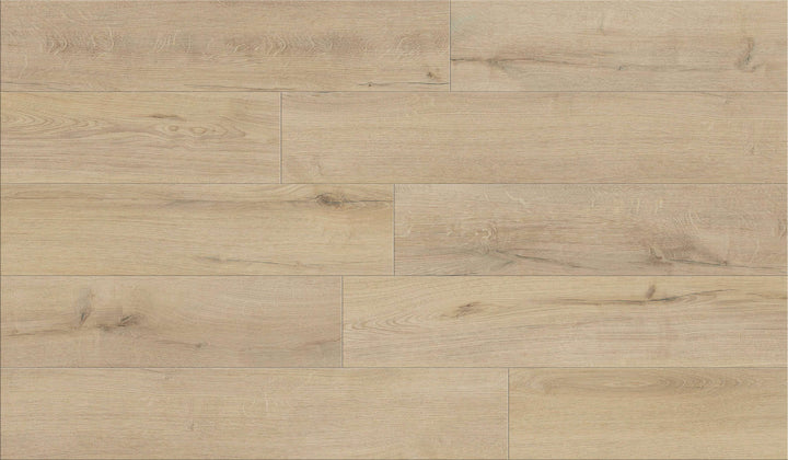 Close-up of wooden flooring with a light brown color and visible grain pattern.