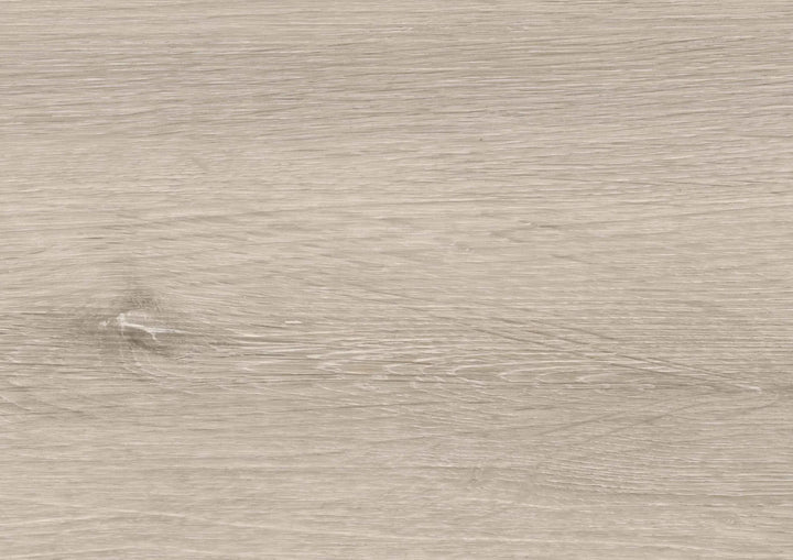 A close-up texture of a light beige wood grain surface with subtle horizontal grain lines and a small knot detail on the left side.
