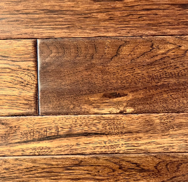 SOLID HAND SCRAPED HICKORY AUTUMN BROWN - 3/4"(2-1/4", 3-1/2", 4-1/2") - TIMBERLAND COLLECTION